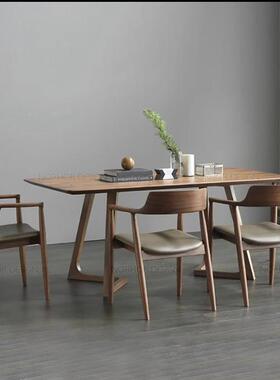 简约实议木餐椅肯尼迪统椅椅白蜡木餐总厅会洽谈休闲85195靠背椅