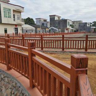 家厂供应园仿树皮景342区河道栏杆池林塘装泥配式水仿木护栏围栏