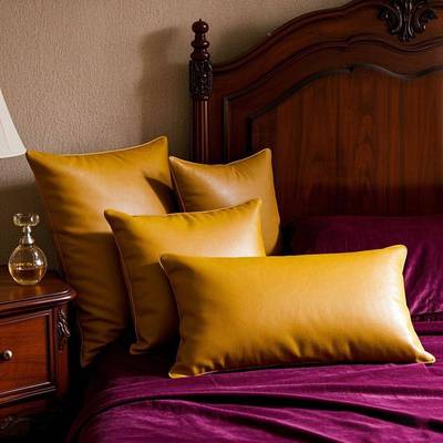 仿皮P防U免抱枕轻奢高发端皮革防水防污刮沙床头靠枕套耐脏洗43汽