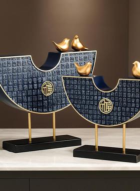 福气满古满百板家福创意室摆件玄关博架茶室老办公桌面新中式ULD