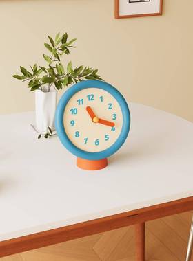 TC1-13简时钟创意复古座钟表蓝色卡面钟表客通厅家庭卧室装饰桌约