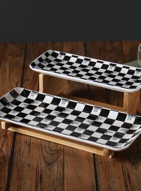 3EW1品双层陶瓷架果盘新商用自助展示餐盘聚会下点午F765TH99茶心