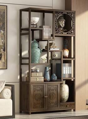 古架20231117新中式实木置物架架客厅多博层书架古董陈列架茶茶室