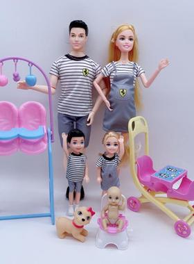 孩Y8Z巴比h4N3mNRi娃家娃怀大肚子一家6人孕洋娃娃大肚子孕妇生宝