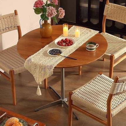 古MYJ中风桌餐洽谈桌子圆桌小户型复古茶阳台边几家用简约几办公