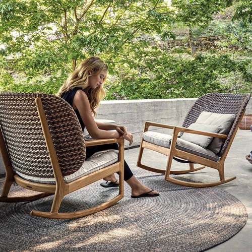 摇椅小发藤酒制实木民宿茶沙几30组合庭院别墅店阳台家具实编木藤