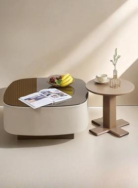 意式款轻奢岩板奶油现代极家简客厅用小户型组合茶几新WKX边几红