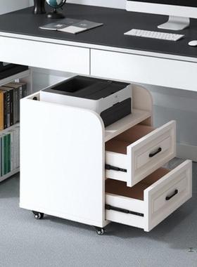 桌下打印置物刨ERN花板抽屉双层移动办公文件道柜静音滑机收架纳