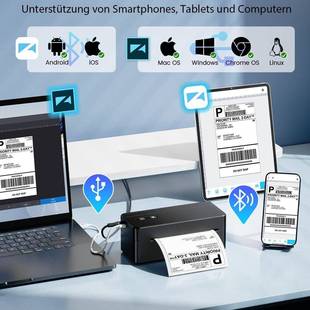 迷 全黑色你标签机快递面打单不干胶热敏打印印打机可连手机电商