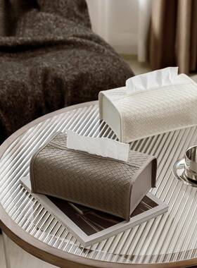 415感国办公桌皮桌革纸巾盒FL德织抽纸盒轻奢书收纳盒创意编包邮