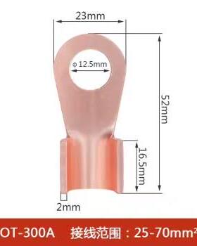 紫铜开口鼻3O开T10/20/0A铜线铜耳513接线端子国标口鼻子