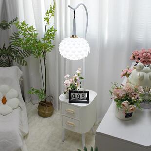 法式田装园油风卧29199室床头柜奶落地灯台灯一置体氛围饰物架客