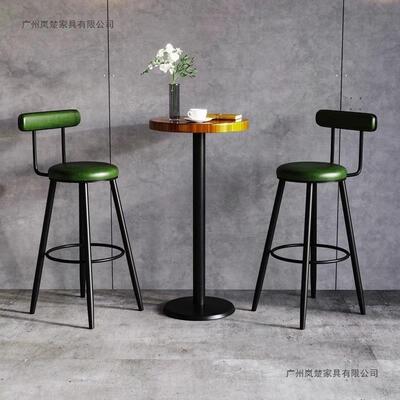艺高吧台椅高椅脚铁凳酒吧家用靠背吧台高凳简约629前台脚桌椅