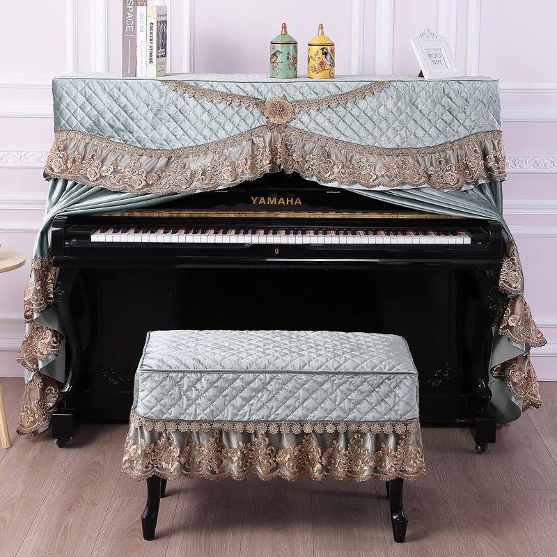 钢33号钢琴琴罩全罩现代简欧式防钢琴尘约罩蕾丝刺绣全包钢琴套凳