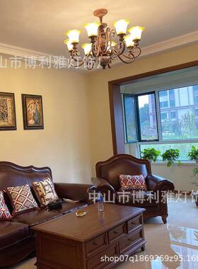 美吊客厅主灯欧式艺复古田园乡村54530别墅大厅复灯式楼梯铁餐厅