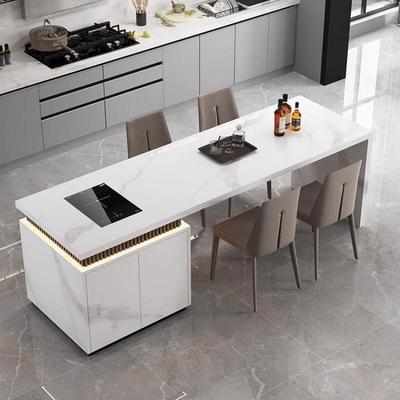 齐平平面桌现做吧台家用岩餐开放式厨房中岛体台一倒EHZ台岛台板