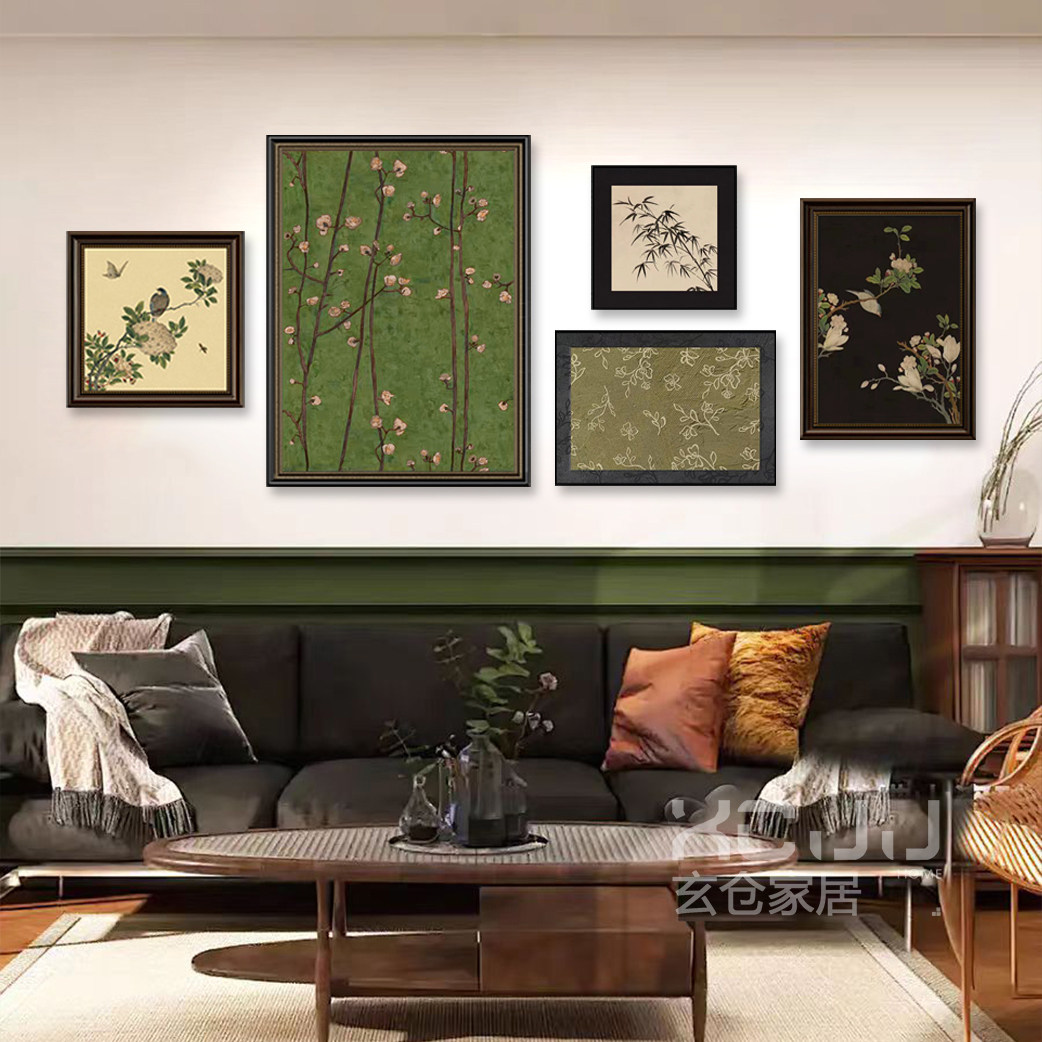 中古风客厅装饰画法式复古沙发背景墙挂画高级新款肌理壁画组合画,家居饰品,现代装饰画,淘宝优惠券,粉丝福利购,淘宝优惠卷