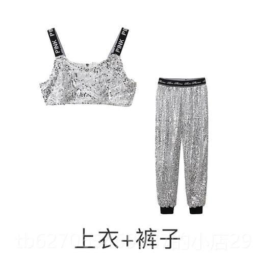 高档旦儿童亮片演出服男女孩性街潮舞服架子鼓表演服个模特走秀元