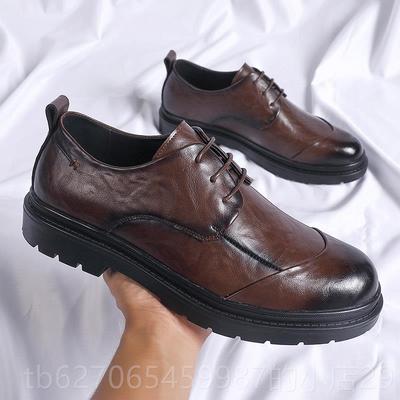 高档男鞋士正装皮英鞋春季商务休闲伦软底男黑色韩版真结婚新郎礼