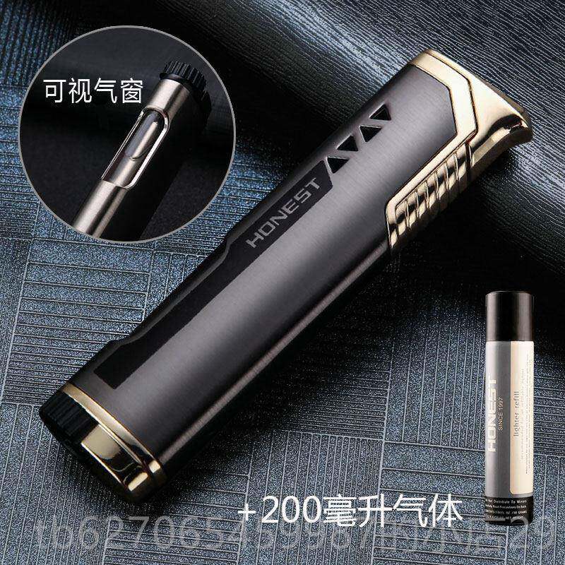 正品充打火机创意防风小巧迷金你超个性薄直焰冲可气充气蓝火气体