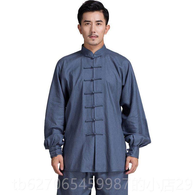 正品韵华亚中麻短袖古刺绣太极服男季太极夏拳练功服武术长袖高档