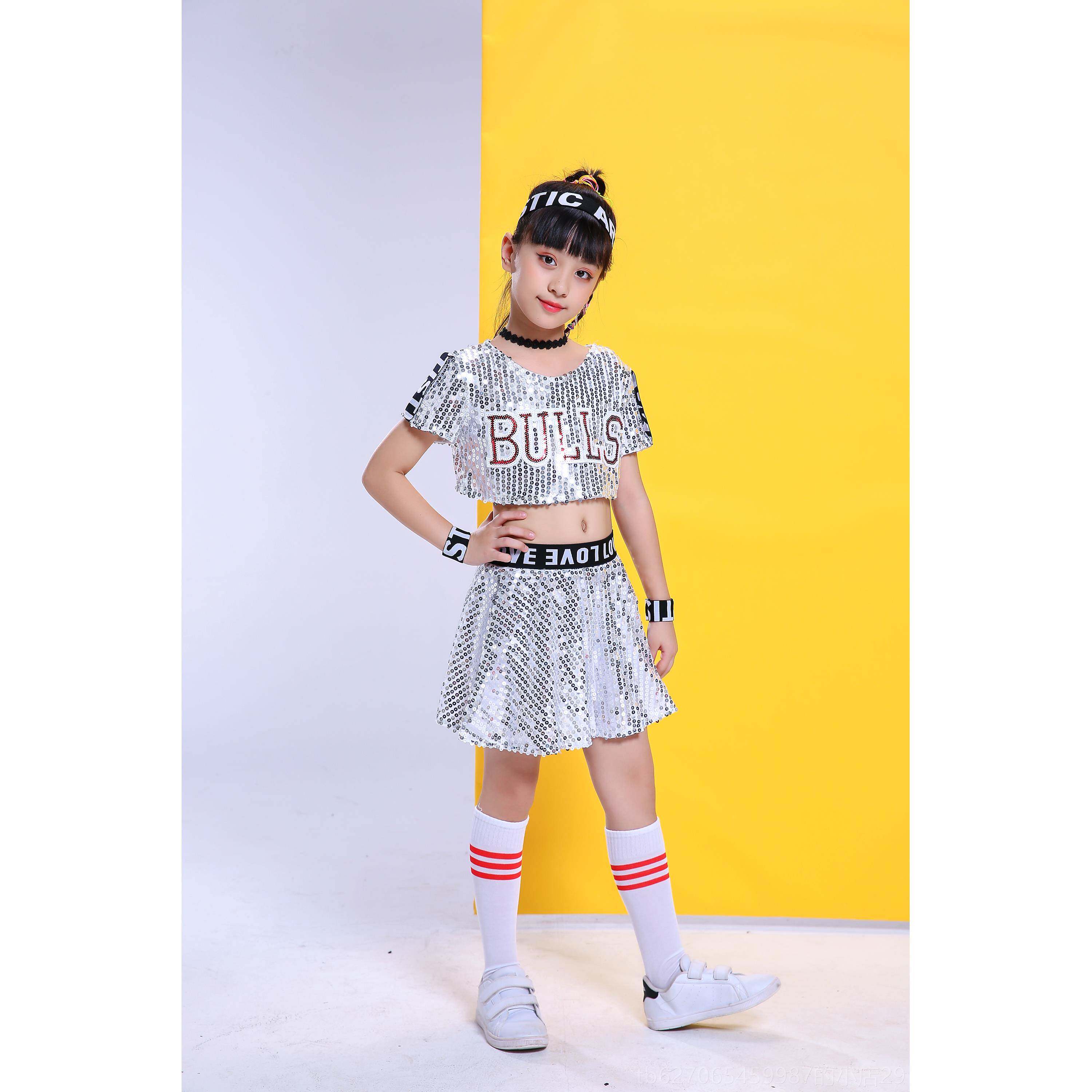 高档童士舞演出服儿装啦女童嘻哈街舞套装幼儿啦队爵服健美操表演