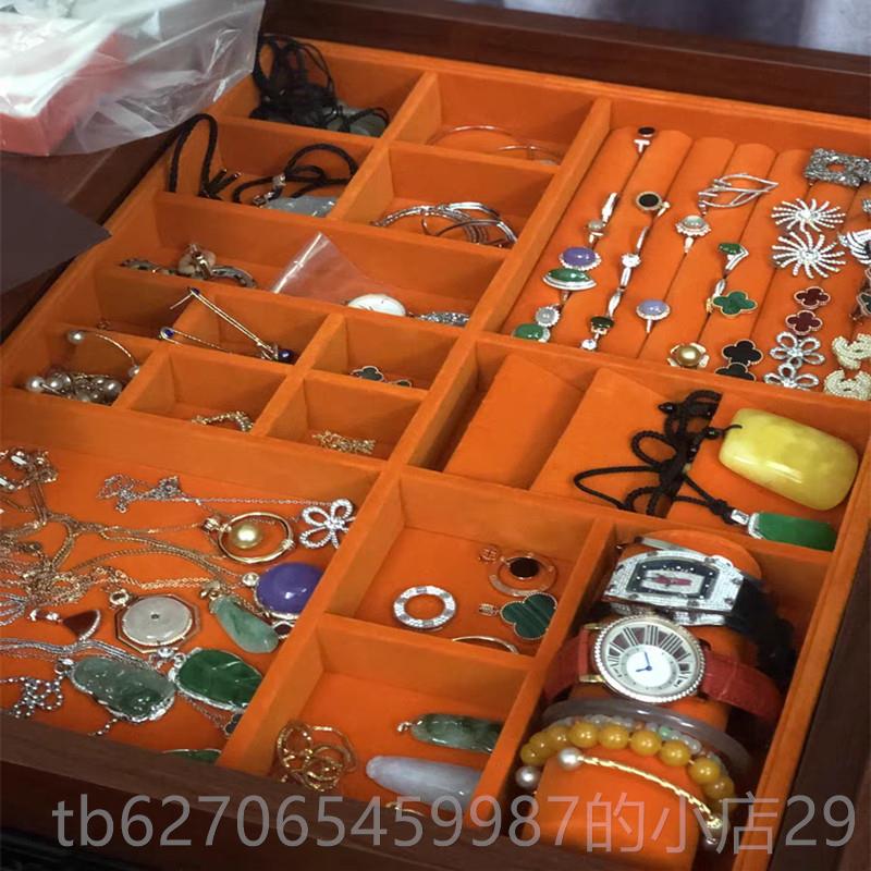 正品定制绒布首饰盒抽屉收纳项链戒指台手饰品镯珠宝格衣帽间托化图片