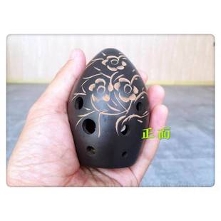 乐器 陶黑埙 初学普及埙 八孔埙 送图案请 正品 陶埙盒子和指法 埙