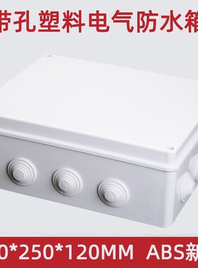 300*250*120防水接线盒带预留孔户外分线盒塑料仪器盒电气密封箱