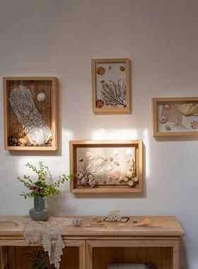 掬涵实木立展体画框标JJ26345本相框手工i干y花d植物墙面装饰收纳