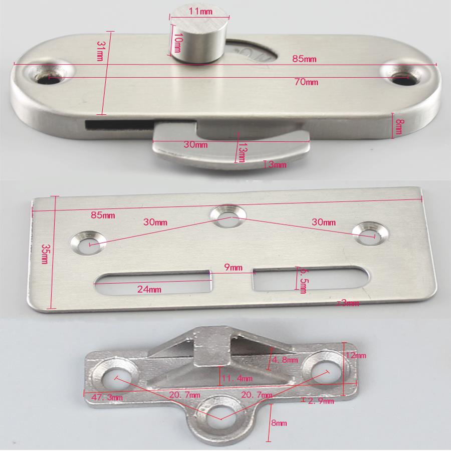 无框阳插销台锁钛合金簧卫生移门间弹铝合金推拉门030窗中间锁直