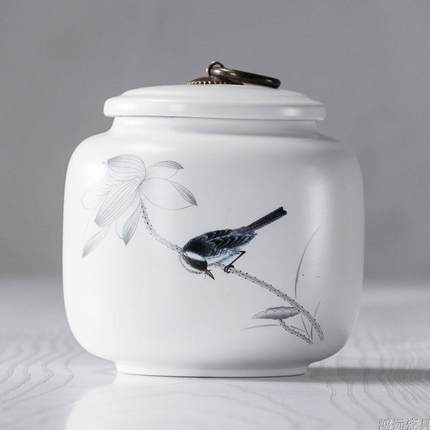 茶叶陶瓷大号半装储存罐密茶封斤777777a罐普洱红茶绿罐茶罐包装