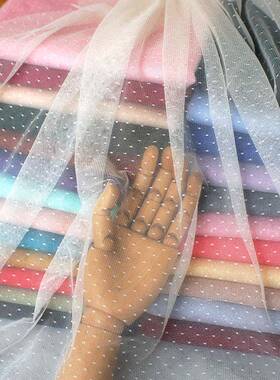 16.米宽多家色水玉圆点网布面料服i装蕾丝布料dy手工FYR布纺窗帘