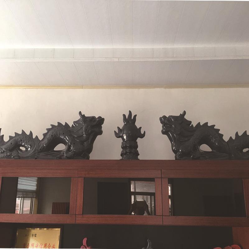 厂家合成树脂瓦双龙戏珠屋顶别墅装饰品仿古瓦二龙戏珠