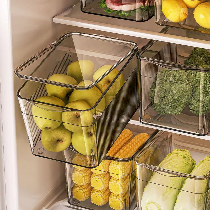 冰箱收纳盒透明特大容量水果蔬菜储物盒冷藏冷冻沥水保鲜盒整理盒