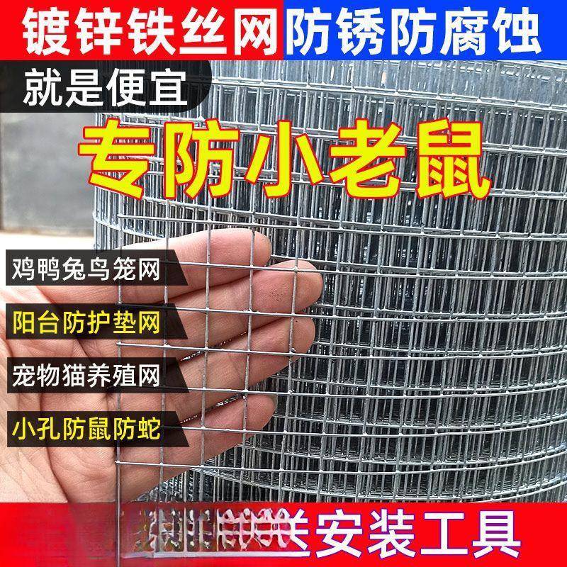 钢丝网防锈铁丝网围栏网养殖网镀锌网格阳台防护网防鼠小孔铁网
