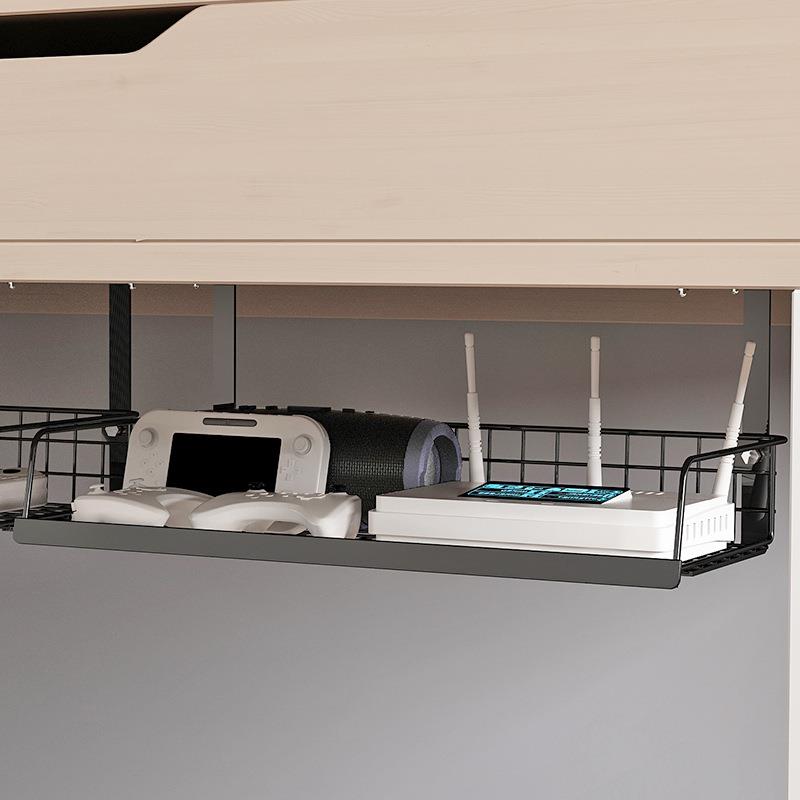 桌下理线架桌底电线收纳整理线路桌面排插路由器置物架盒走线神器