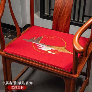 新中式垫高档06木红沙发垫太师椅贵妃椅沙发套飘窗背靠茶桌坐垫