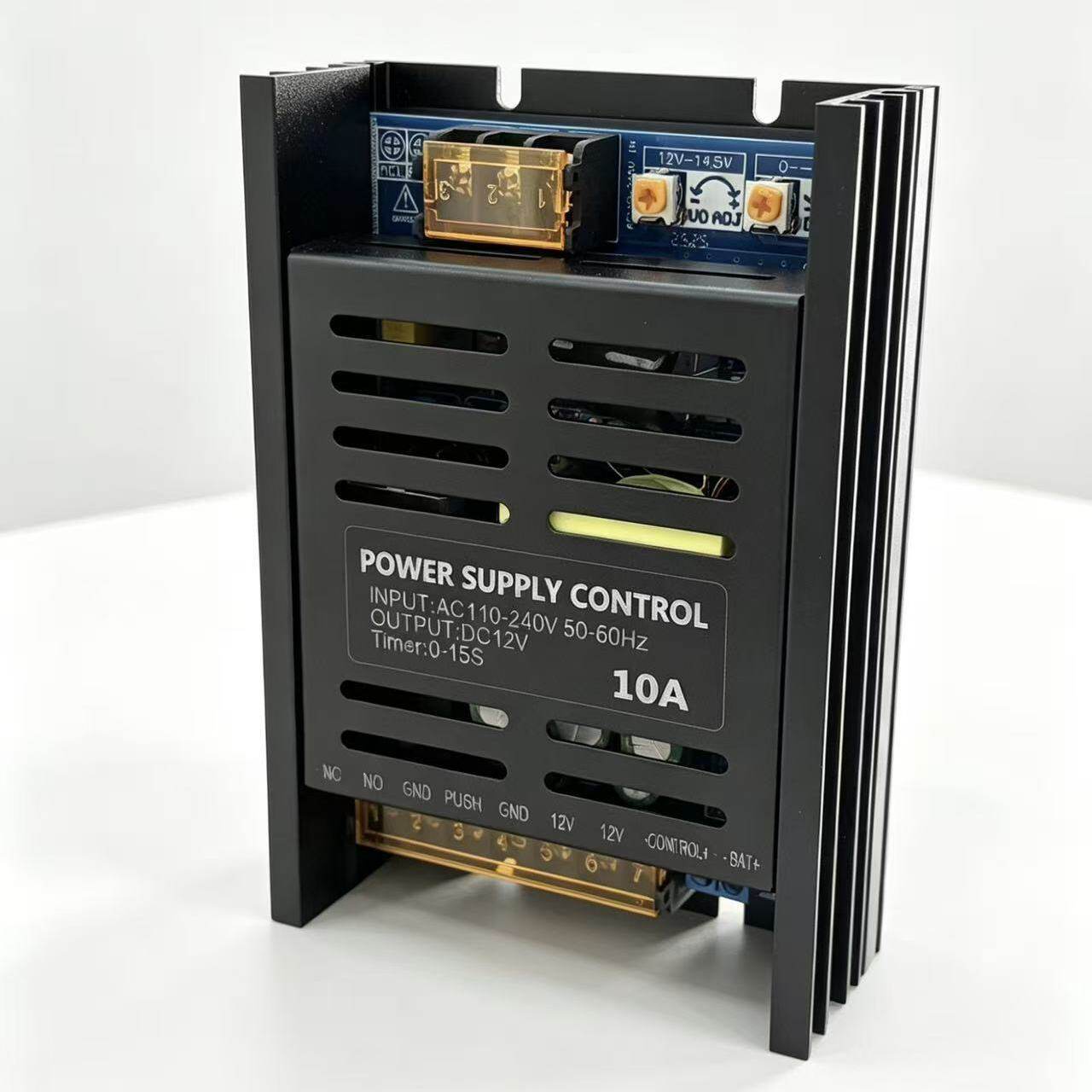 小体积门禁电源12V10A电源控制器黑色 开关电源延时变压器盒