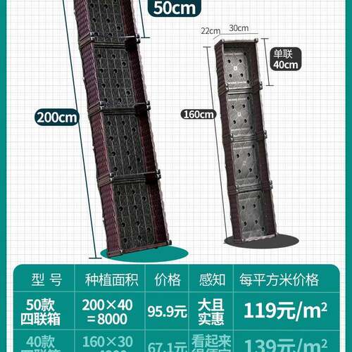 F959S89J家庭阳台专菜神器蔬菜用种植花箱种长方形塑料花盆楼顶箱