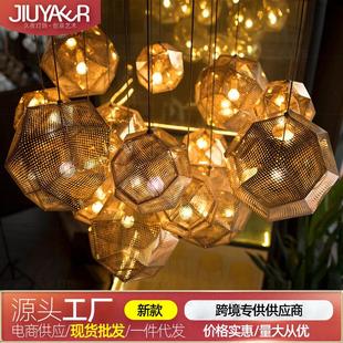 北欧后现代吊灯售楼处样板间个性 饰灯 设计师创意不锈钢几何艺术装