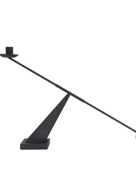 现代极简诧寂黑色烛台创意简约个性几何线条餐厅烛光晚餐浪漫烛台