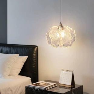 卧室房间床头小吊灯法式 奶油风吊线灯现代简约创意玄关灯饰单头灯