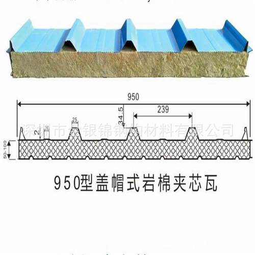 机制岩棉板保温板净化彩钢板岩棉夹芯板车间洁净板彩钢板隔墙板