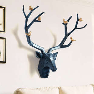 创意招财动物头鹿头装饰品饰墙家居壁挂挂件背景客厅墙上新疆包邮
