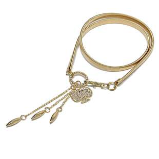 时尚休闲弹力金属腰链女百搭吊坠水钻镶嵌腰带女装饰裙子细腰链