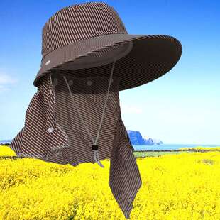 遮阳帽女士户外防晒帽子户外大沿不拆卸遮阳遮脸披肩采茶帽子大全