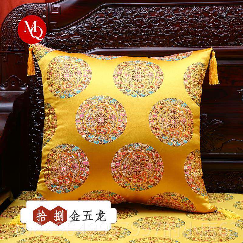 高档定新中式抱枕风靠腰垫中国客厅古典大靠枕靠背枕套含芯红木沙
