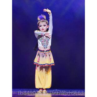 高档儿童疆新舞演出民服手鼓舞铃铛尔儿少数族维族维吾族舞蹈表演