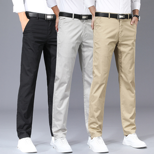 薄款 纯棉裤 子宽松直筒男裤 男士 休闲长裤 男夏季 2021新款 商务休闲裤